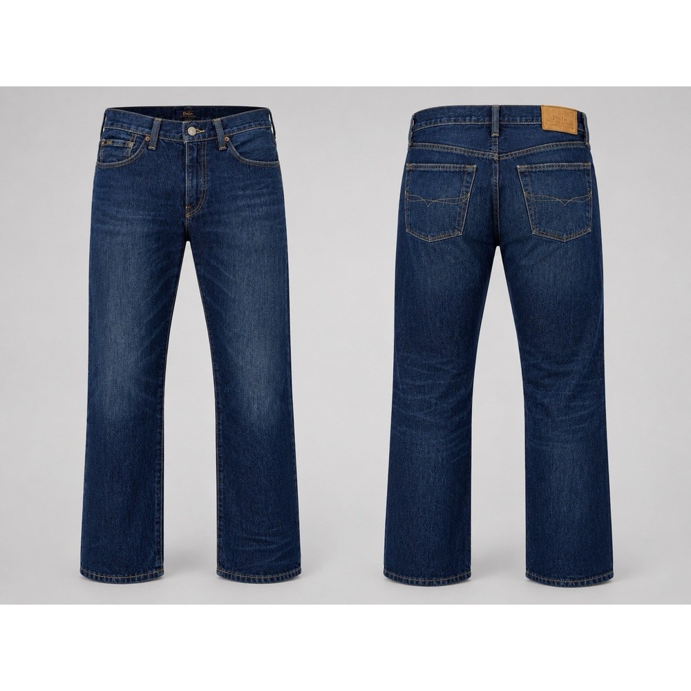 polo ralph lauren varick jeans mens  32x30 slim straight dark washed preppy